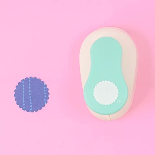 Craftelier - 1,5 Inch Circle Scallop Punch with lever press | Shape Hole Puncher for Paper Crafts | Scalloped Hole Punch for Scrapbooking, DIY Cards & Journals | Mini Hole Punch for Paper & Cardstock.-DeskLoop Office