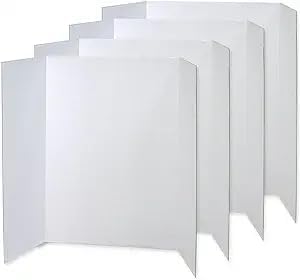 WinTS 18 PCS 36 x 48 Trifold Poster Board White Foldable Trifold Poster Boards Bulk for Science Fair,School Projects,Presentations,Exhibitions-DeskLoop Office