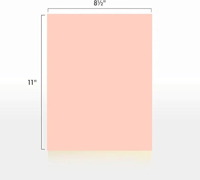 Colored Copy Paper, 20 LB (75 GSM) 8.5 X 11, 500 Sheets (Peach)-DeskLoop Office