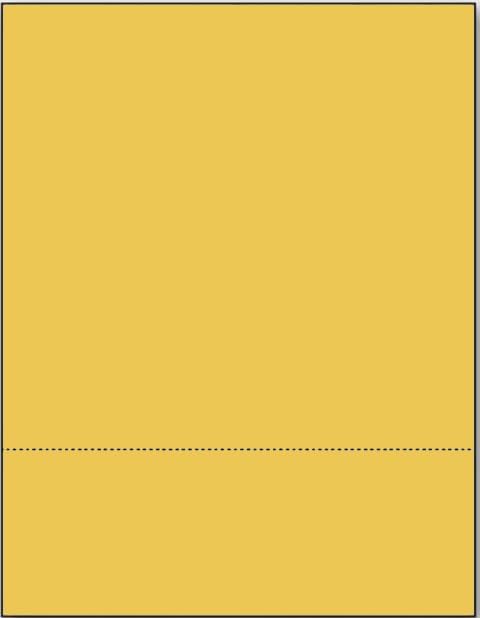 Limited Papers (TM) 8.5x11 Perforated Paper, 20/50 Pound, 75 GSM, Variety of Perforation Sizes and Colors, for Forms, Tickets, Postcards, Business Cards. (Gold, 2 up – 3.5” from bottom)-DeskLoop Office
