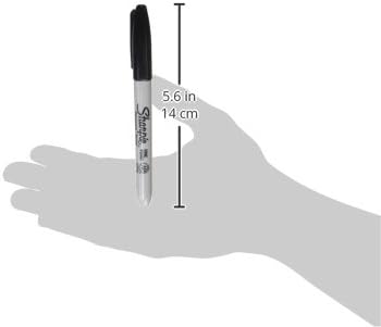 Sharpie Permanent Markers, Fine Tip, Black, 12 Count - For Classroom, Office, & Home, Quick Drying, Fade Resistant, For Wood, Plastic, Paper, Metal, And More, Ideal for Posters, Drawing, Coloring-DeskLoop Office