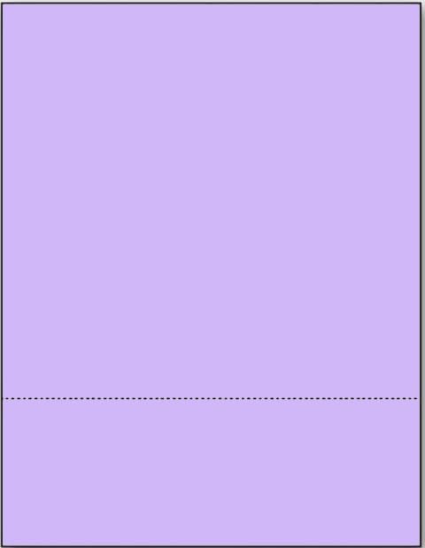 Limited Papers (TM) 8.5x11 Perforated Paper, 20/50 Pound, 75 GSM, Variety of Perforation Sizes and Colors, for Forms, Tickets, Postcards, Business Cards. (Lavender/orchid, 2 up – 3.5” from bottom)-DeskLoop Office