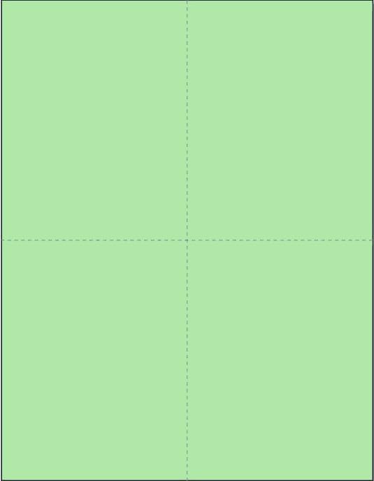 Limited Papers (TM) 8.5x11 Perforated Paper, 20/50 Pound, 75 GSM, Variety of Perforation Sizes and Colors, for Forms, Tickets, Postcards, Business Cards. (Green, 4 up – 1 Hor. & 1 Ver.)-DeskLoop Office