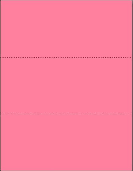 Limited Papers (TM) 8.5x11 Perforated Paper, 20/50 Pound, 75 GSM, Variety of Perforation Sizes and Colors, for Forms, Tickets, Postcards. (Cherry, 3 up - horizontal 3 2/3" and 7 1/3" from bottom)-DeskLoop Office