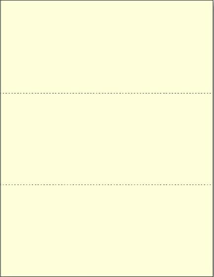 Limited Papers (TM) 8.5x11 Perforated Paper, 20/50 Pound, 75 GSM, Variety of Perforation Sizes and Colors, for Forms, Tickets, Postcards. (Ivory, 3 up - horizontal 3 2/3" and 7 1/3" from bottom)-DeskLoop Office
