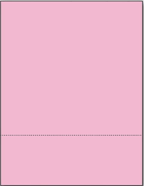 Limited Papers (TM) 8.5x11 Perforated Paper, 20/50 Pound, 75 GSM, Variety of Perforation Sizes and Colors, for Forms, Tickets, Postcards, Business Cards. (Pink, 2 up – 3.5” from bottom)-DeskLoop Office