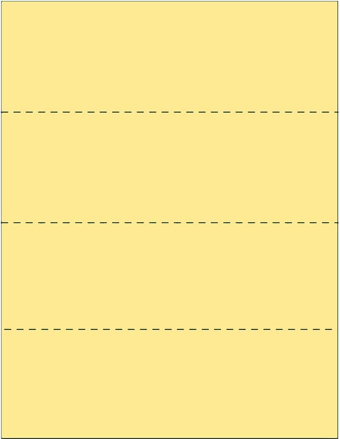 Limited Papers (TM) 8.5x11 Perforated Paper, 20/50 Pound, 75 GSM, Variety of Perforation Sizes and Colors, for Forms, Tickets, Postcards, Business Cards. (Buff, 4 up - horizontal every 2.75")-DeskLoop Office