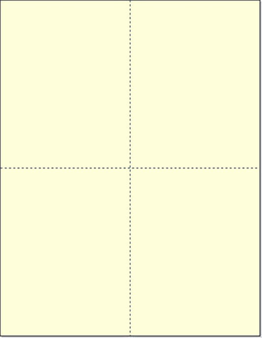 Limited Papers (TM) 8.5x11 Perforated Paper, 20/50 Pound, 75 GSM, Variety of Perforation Sizes and Colors, for Forms, Tickets, Postcards, Business Cards. (Ivory, 4 up – 1 Hor. & 1 Ver.)-DeskLoop Office