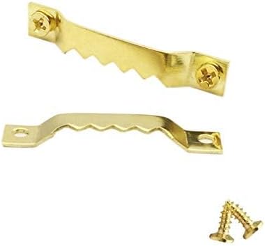 100 Pack Gold Small Sawtooth Picture Hangers Steel Picture Hangers Picture Frames Hangers with Screws Picture Hang Solutions, for Hanging Clock Paintings Artwork Picture Frame Hook Photos(Gold)-DeskLoop Office