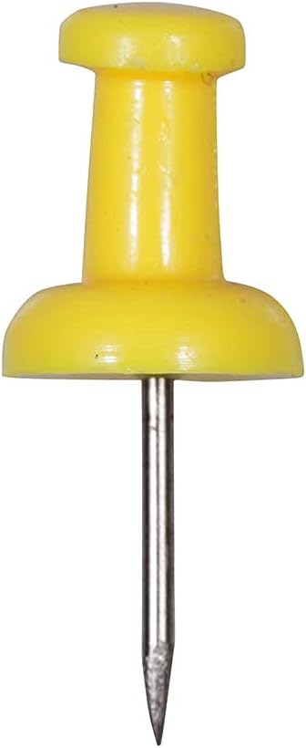 JAM PAPER Colorful Push Pins - Yellow Pushpins - 100/Pack-DeskLoop Office