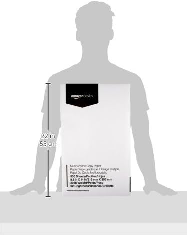 Amazon Basics Multipurpose Copy Printer Paper, 20 lb, 8.5 x 14 Inches, 10 Reams (5,000 Sheets), 92 Bright, White-DeskLoop Office