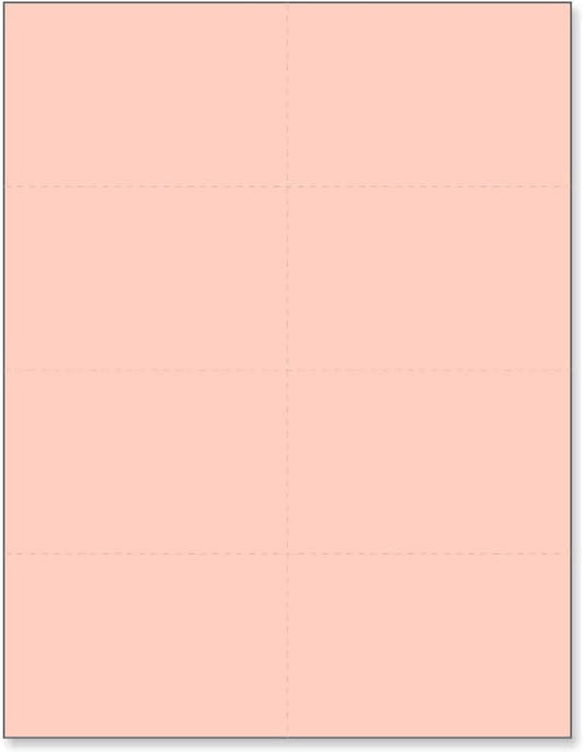Limited Papers (TM) 8.5x11 Perforated Paper, 20/50 Pound, 75 GSM, Variety of Perforation Sizes and Colors, for Forms, Tickets, Postcards, Business Cards. (Peach, 8 up)-DeskLoop Office