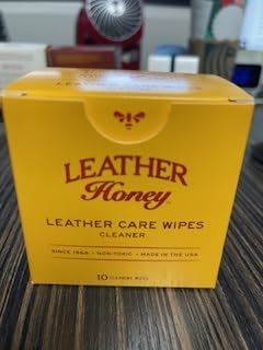Leather Honey Leather Cleaner Wipes: Clean Leather On-The-Go. Cleaning Wipes for Leather, Faux & Vinyl - Couches, Car Seats, Purses, Shoes, Bags & Tack. Safe for Any Color. 10 Non-Toxic, Ready-to-Use-DeskLoop Office