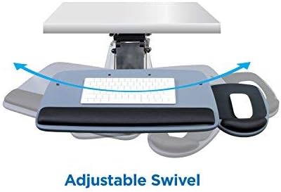 Mount-It! Under Desk Keyboard Tray, Adjustable Keyboard and Mouse Drawer Platform with Ergonomic Wrist Rest Pad, 17.25" Track (MI-7137)-DeskLoop Office