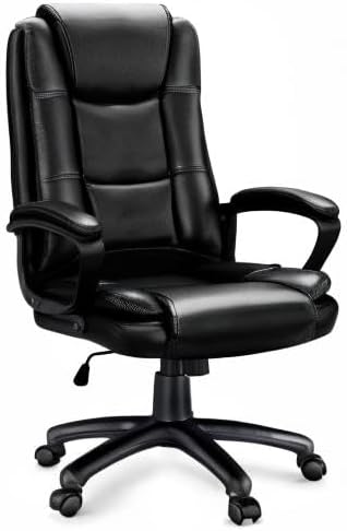 OFIKA Home Office Chair, 400LBS Big and Tall Computer Chair Heavy Duty Design, Ergonomic High Back Cushion Lumbar Back Support, Adjustable Executive Leather with Armrest-DeskLoop Office