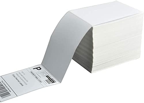 FungLam 4" x 6" Direct Thermal Shipping Labels - Pack of 500 Fanfold Labels - White Perforated, Permanent-Adhesive, Compatible Zebra & Rollo Thermal Label Printer-DeskLoop Office