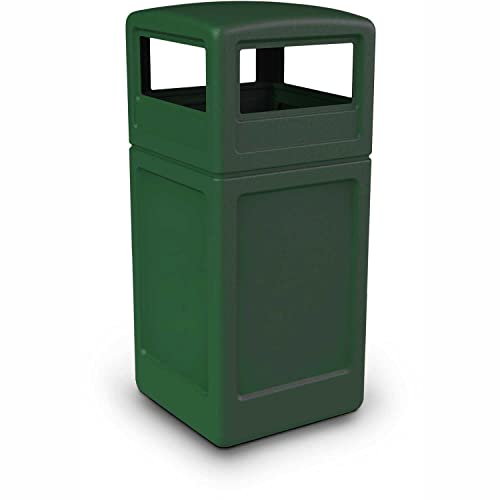 Commercial Zone-73295399 PolyTec 42 Gallon Square Waste Container with Dome Lid Color: Green-DeskLoop Office