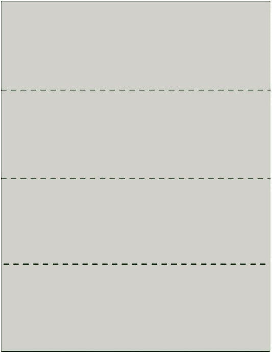Limited Papers (TM) 8.5x11 Perforated Paper, 20/50 Pound, 75 GSM, Variety of Perforation Sizes and Colors, for Forms, Tickets, Postcards, Business Cards. (Grey, 4 up - horizontal every 2.75")-DeskLoop Office
