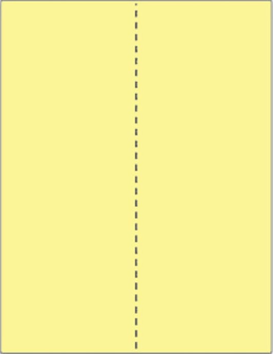 Limited Papers (TM) 8.5x11 Perforated Paper, 20/50 Pound, 75 GSM, Variety of Perforation Sizes and Colors, for Forms, Tickets, Postcards, Business Cards. (Canary, 2 up – vertical 4 1/4”)-DeskLoop Office