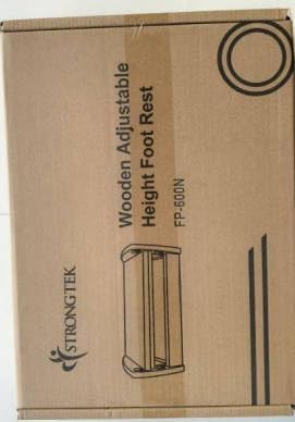 StrongTek Ergonomic Under Desk Footrest, 3 Adjustable Heights Wooden Office Footrest, Large Anti-Slip Surface, Improves Posture and Blood Circulation, up to 400lbs (Natural)-DeskLoop Office