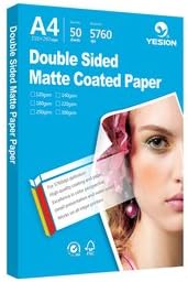 Best Double sided matte all Inkjet printer Photo Paper 8.3"x11.7" A4 Size 50 sheets weight 220gsm-DeskLoop Office