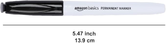 Amazon Basics Fine Tip Point Permanent Markers for Office, School, and Home Use, Black, 12 Pack-DeskLoop Office