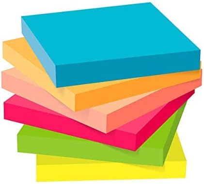 (12 Pack) ZCZN Sticky Notes 3x3 Inches, 1200 Sheets 6 Bright Color Self-Stick Note Pads, Easy to Post for Office, Home, Meeting, School-DeskLoop Office