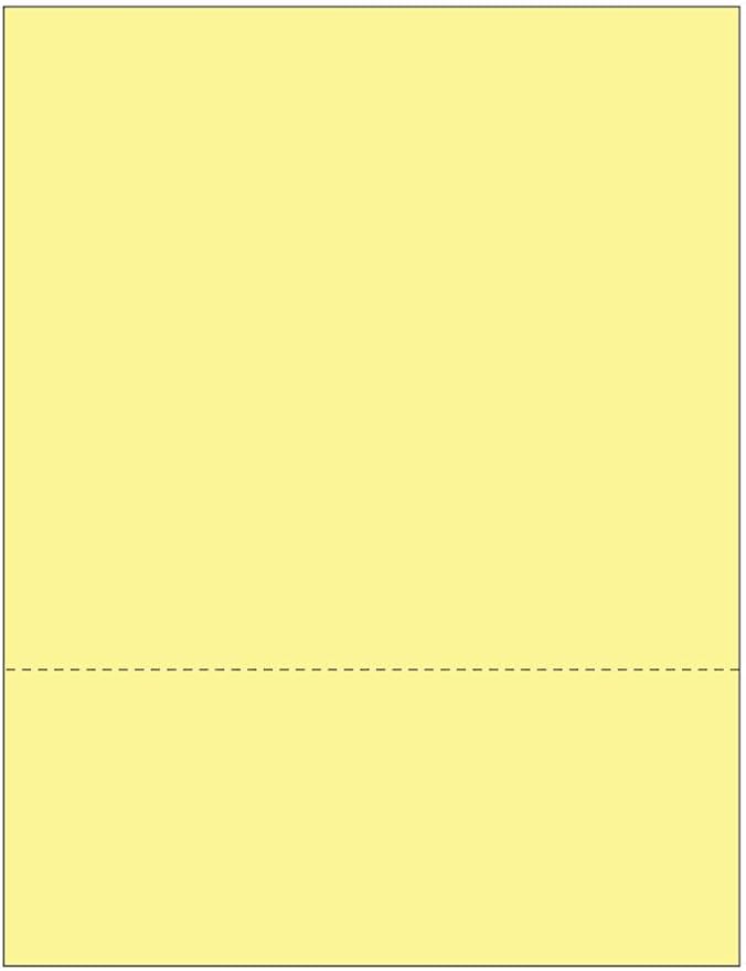 Limited Papers (TM) 8.5x11 Perforated Paper, 20/50 Pound, 75 GSM, Variety of Perforation Sizes and Colors, for Forms, Tickets, Postcards, Business Cards. (Canary, 2 up – 3.5” from bottom)-DeskLoop Office