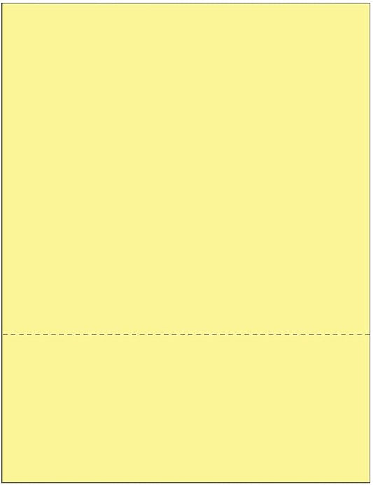 Limited Papers (TM) 8.5x11 Perforated Paper, 20/50 Pound, 75 GSM, Variety of Perforation Sizes and Colors, for Forms, Tickets, Postcards, Business Cards. (Canary, 2 up – 3.5” from bottom)-DeskLoop Office