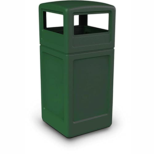 Commercial Zone-73295399 PolyTec 42 Gallon Square Waste Container with Dome Lid Color: Green-DeskLoop Office