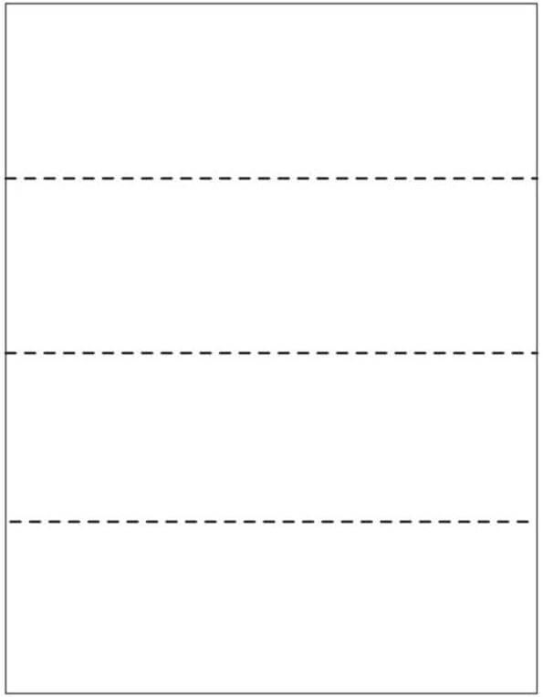 Limited Papers (TM) 8.5x11 Perforated Paper, 20/50 Pound, 75 GSM, Variety of Perforation Sizes and Colors, for Forms, Tickets, Postcards, Business Cards. (White, 4 up - horizontal every 2.75")-DeskLoop Office