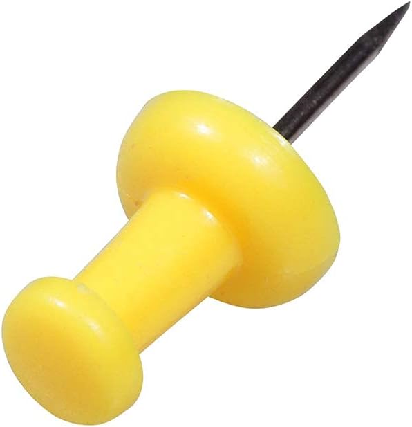 JAM PAPER Colorful Push Pins - Yellow Pushpins - 100/Pack-DeskLoop Office