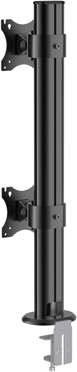 BEWISER Dual Monitor Stand Desk Mount- Vertical Heavy Duty Monitor Riser Fits Two 17 to 49 Inch Screen with Swivel, Tilt, Height Adjustable,weight capacity up to 33 lbs,BL200-B-DeskLoop Office