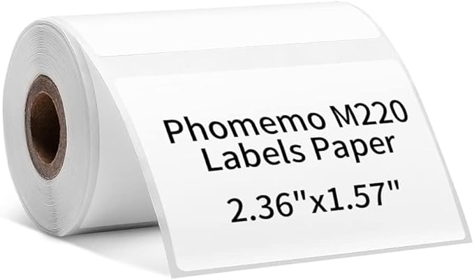 Phomemo 3 Roll 2.36"x 1.57" Thermal Sticker Label, 180 Labels/Roll Compatible with M220, M250, M260,M200, M221 Printer, Strong Permanent Adhesive, for Customer Mailer, Address, Business Letter-DeskLoop Office