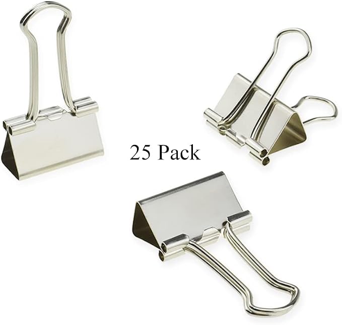 HAHIYO Binder Clips Paper Clamps Spring Steel Sturdy 0.98 inches Width 0.31 - Image 7
