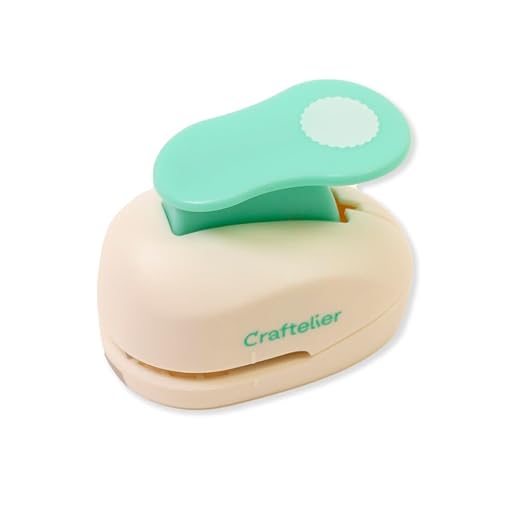 Craftelier - 5/8 Inch Circle Scallop Punch with lever press | Shape Hole Puncher for Paper Crafts | Scalloped Hole Punch for Scrapbooking, DIY Cards & Journals | Mini Hole Punch for Paper & Cardstock.-DeskLoop Office