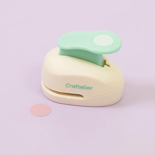 Craftelier - 5/8 Inch Circle Punch with Lever Press | Shape Hole Puncher for Paper Crafts | Round Hole Punch to Create Scrapbooks, DIY Cards & Journals | Mini Hole Punch for Paper & Cardstock.-DeskLoop Office