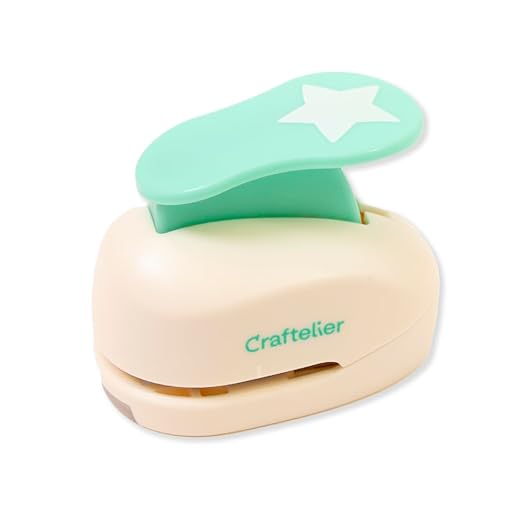 Craftelier - 1 Inch Star Hole Punch with Lever Press β Star Hole Puncher for Paper Crafts | Punch for Scrapbooking, DIY Cards & Journals | Hole Punch Shapes for Paper & Cardstock.-DeskLoop Office