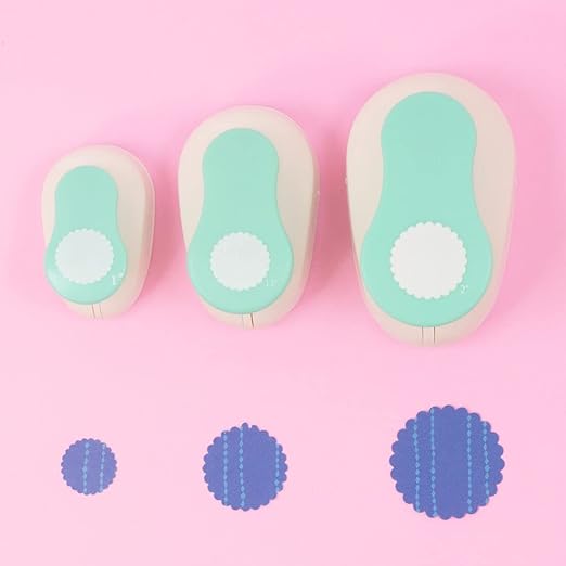 Craftelier - 1,5 Inch Circle Scallop Punch with lever press | Shape Hole Puncher for Paper Crafts | Scalloped Hole Punch for Scrapbooking, DIY Cards & Journals | Mini Hole Punch for Paper & Cardstock.-DeskLoop Office