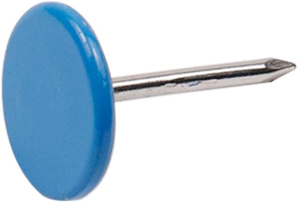 100Pcs Flat Head Upholstery Tacks Home Furniture Decor Tack Upholstery Nails Flat Push Pins Flat Thumb Tacks Blue (11mmx17mm)-DeskLoop Office