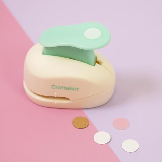 Craftelier - 3/8 Inch Circle Punch with Lever Press | Shape Hole Puncher for Paper Crafts | Round Hole Punch to Create Scrapbooks, DIY Cards & Journals | Mini Hole Punch for Paper & Cardstock.-DeskLoop Office