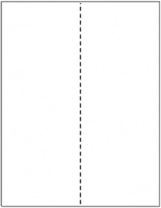 Limited Papers (TM) 8.5x11 Perforated Paper, 20/50 Pound, 75 GSM, Variety of Perforation Sizes and Colors, for Forms, Tickets, Postcards, Business Cards. (White, 2 up – vertical 4 1/4”)-DeskLoop Office