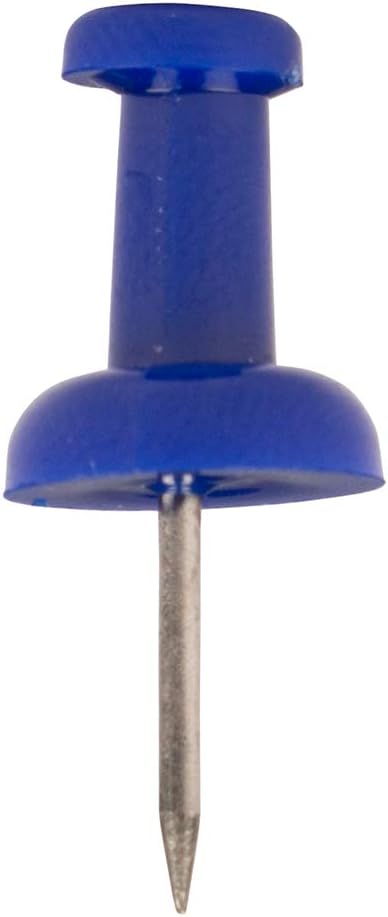 JAM PAPER Colorful Push Pins - Blue PushPins - 2 Packs of 100-DeskLoop Office