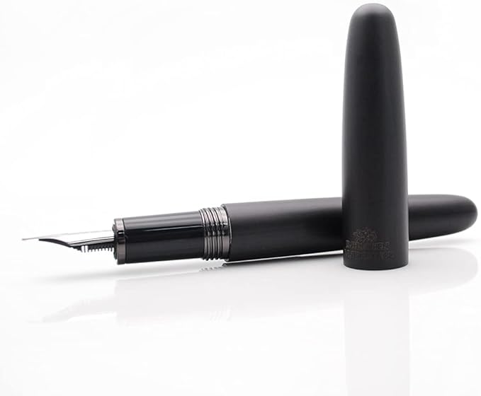 JINHAO 9056 Natural Wood Fountain Pen Handmade Ink Pen (Ebony Wood, Black clip, Medium Nib 0.7mm)-DeskLoop Office