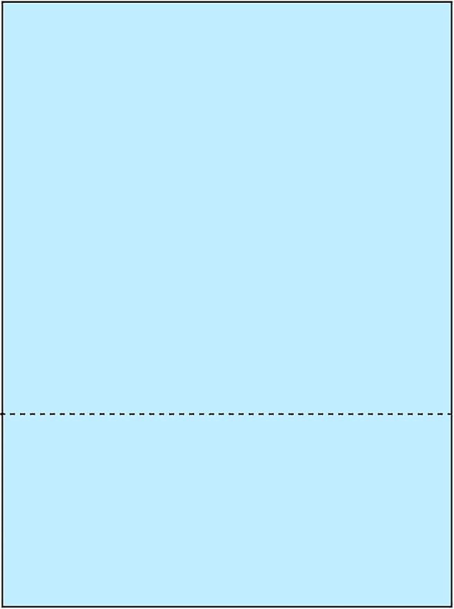 Limited Papers (TM) 8.5x11 Perforated Paper, 20/50 Pound, 75 GSM, Variety of Perforation Sizes and Colors, for Forms, Tickets, Postcards, Business Cards. (Blue, 2 up – 3.5” from bottom)-DeskLoop Office