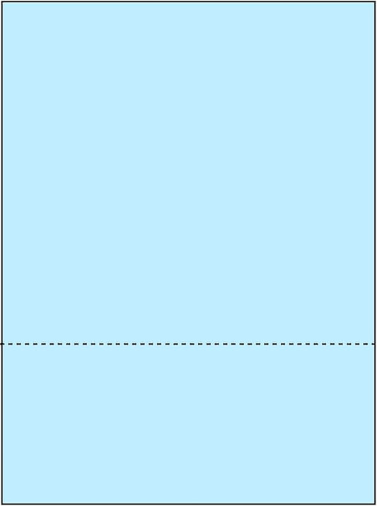 Limited Papers (TM) 8.5x11 Perforated Paper, 20/50 Pound, 75 GSM, Variety of Perforation Sizes and Colors, for Forms, Tickets, Postcards, Business Cards. (Blue, 2 up – 3.5” from bottom)-DeskLoop Office
