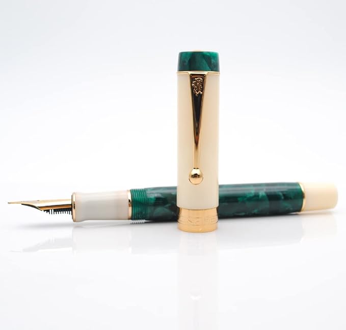 JINHAO 100 Fountain Pen with Ink Converter (Medium Nib 0.7mm, Deep Sea Green-A)-DeskLoop Office