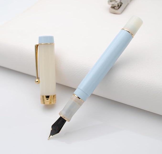 JINHAO 100 Fountain Pen with Ink Converter (Medium Nib 0.7mm, Light Blue)-DeskLoop Office