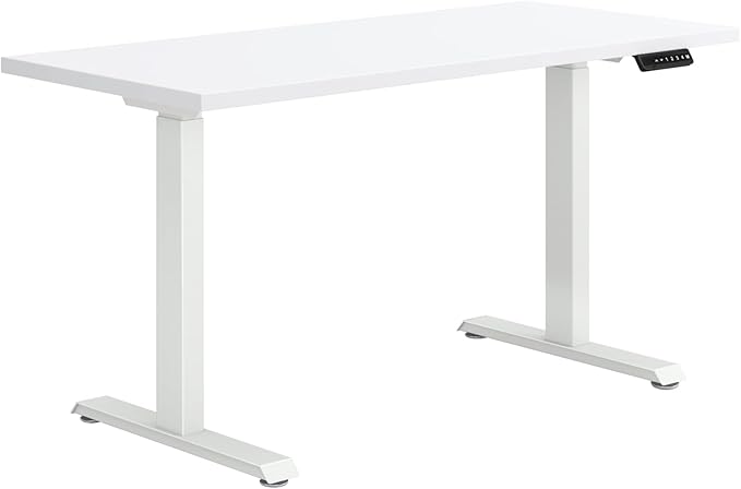 HON Coze Electric Standing Desk Adjustable Height, Coordinate Height Adjustable Desk, 54", White Top, White Base-DeskLoop Office