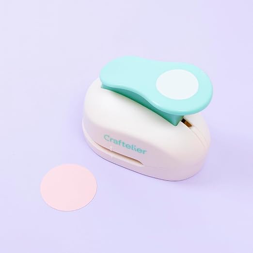 Craftelier - 1,5 Inch Circle Punch with Lever Press | Shape Hole Puncher for Paper Crafts | Round Hole Punch to Create Scrapbooks, DIY Cards & Journals | Mini Hole Punch for Paper & Cardstock.-DeskLoop Office